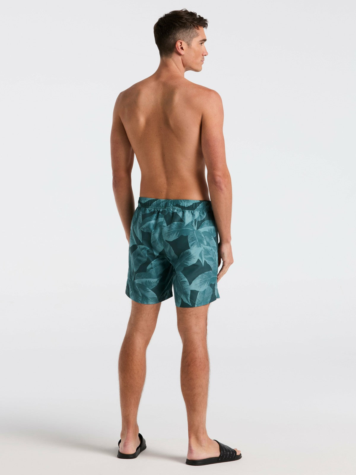 Perry Ellis Clothing Tropical Plant Print Swim Trunk