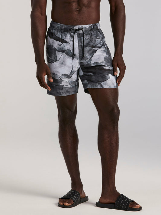 Perry Ellis Clothing Abstract Wave Print Swim Trunk