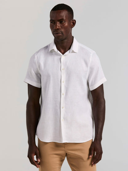 Perry Ellis Clothing Solid Linen Shirt