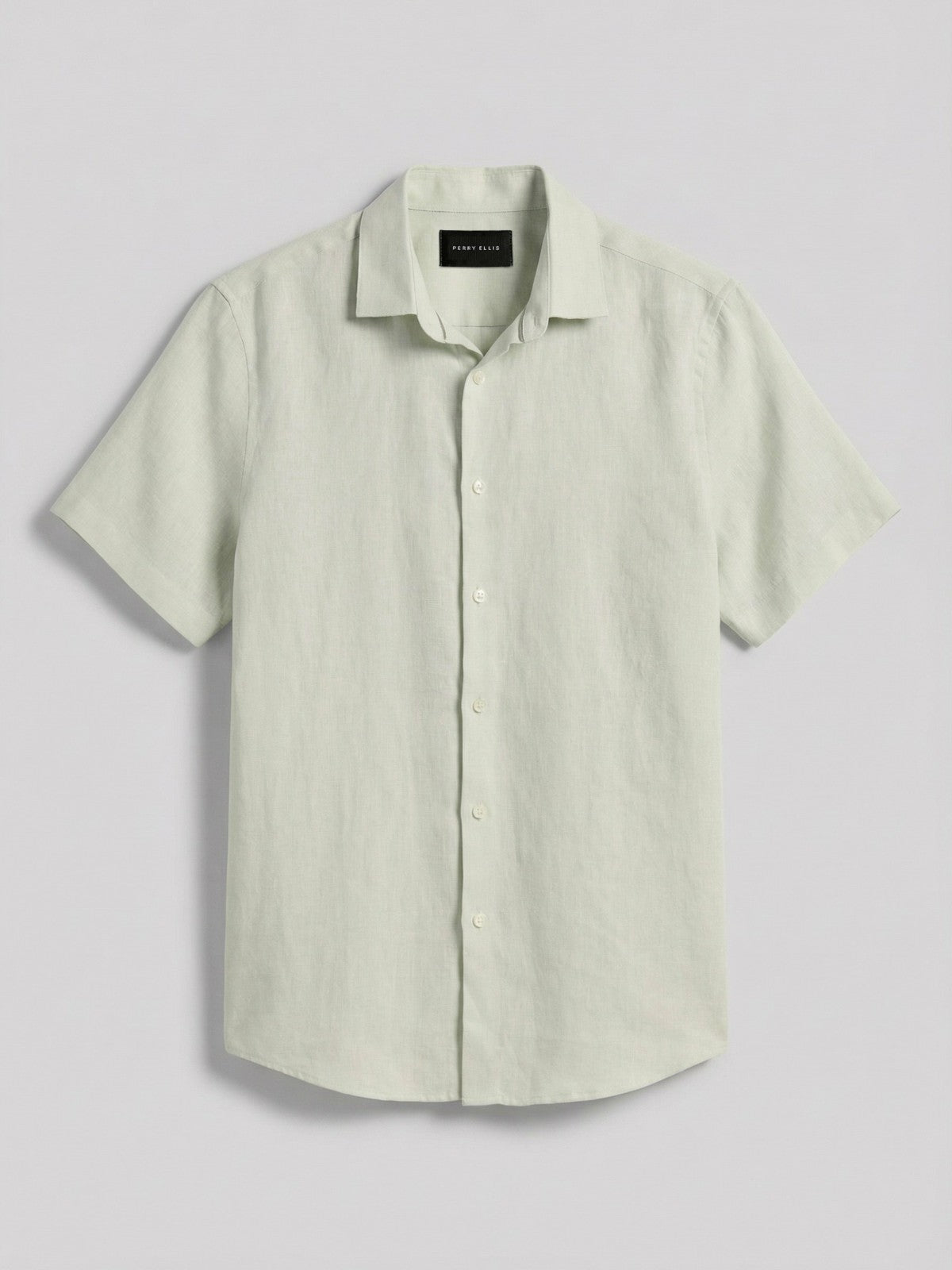 Perry Ellis Clothing Solid Linen Shirt