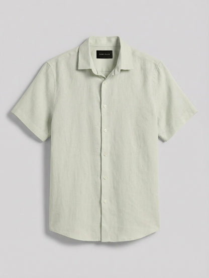Perry Ellis Clothing Solid Linen Shirt