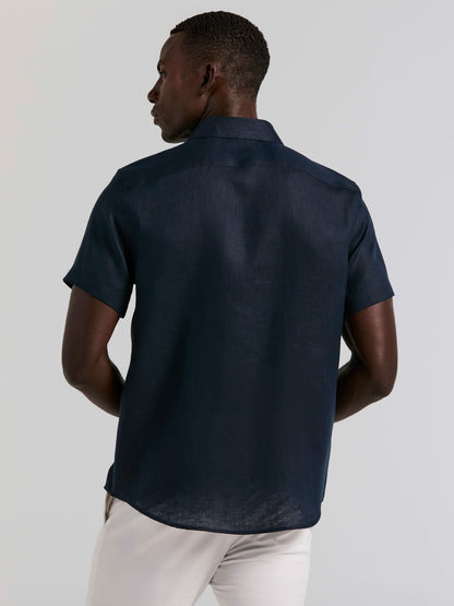 Perry Ellis Clothing Solid Linen Shirt