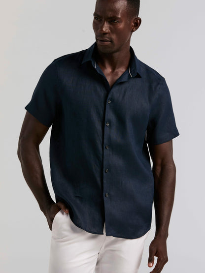 Perry Ellis Clothing Solid Linen Shirt
