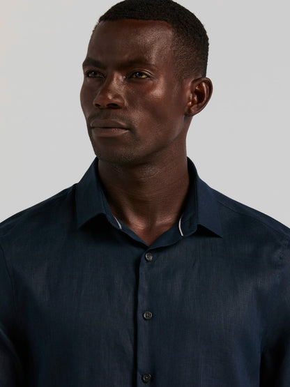Perry Ellis Clothing Solid Linen Shirt