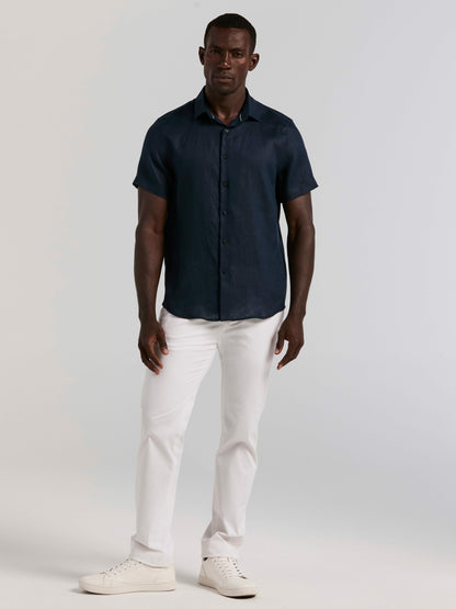 Perry Ellis Clothing Solid Linen Shirt