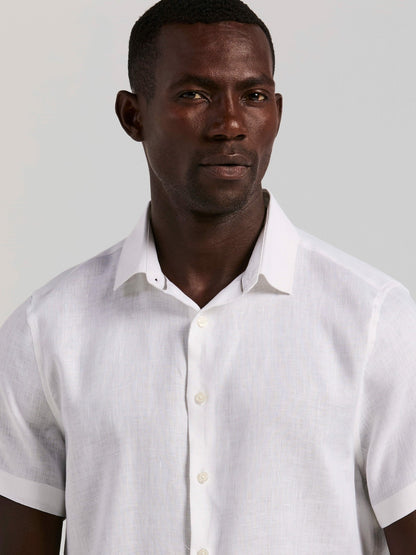 Perry Ellis Clothing Solid Linen Shirt