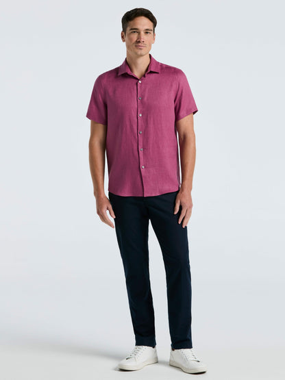 Perry Ellis Clothing Solid Linen Shirt