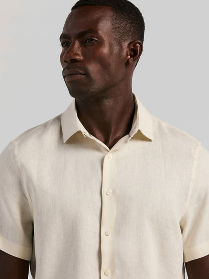 Perry Ellis Clothing Solid Linen Shirt