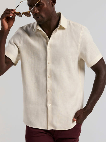 Perry Ellis Clothing Solid Linen Shirt
