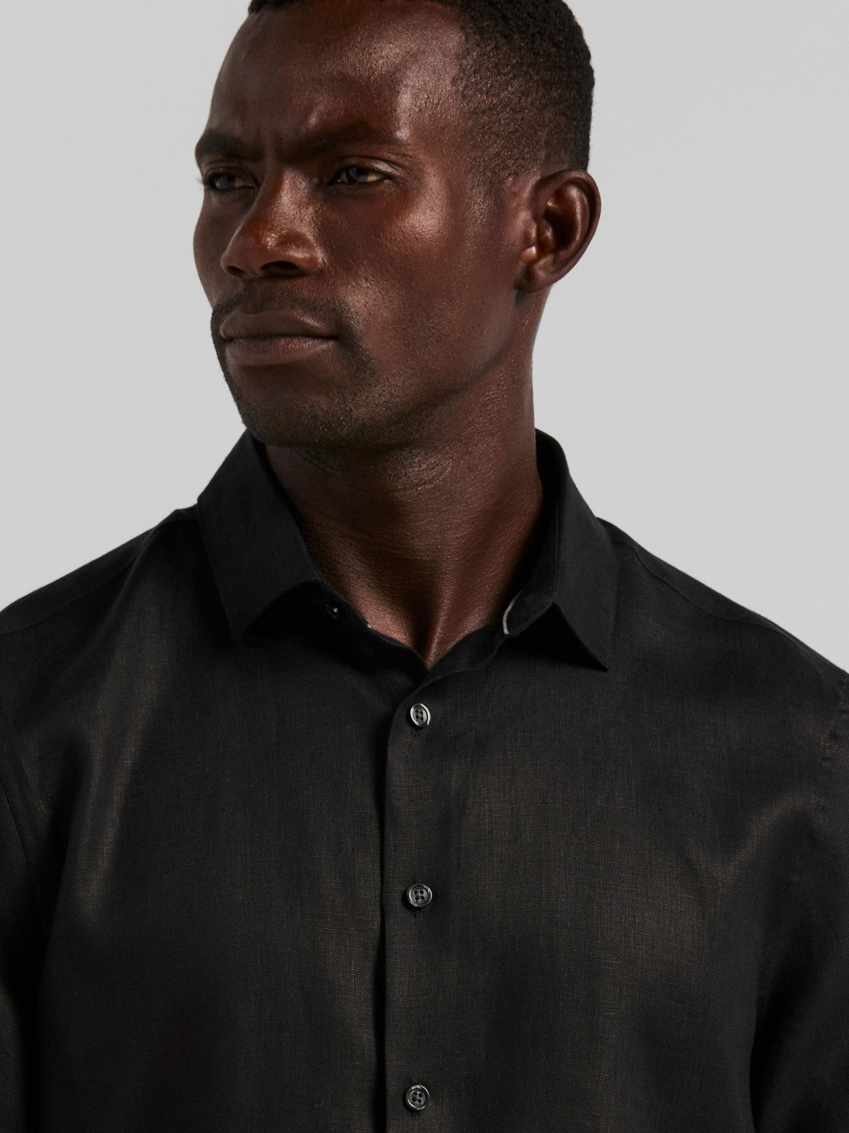 Perry Ellis Clothing Solid Linen Shirt