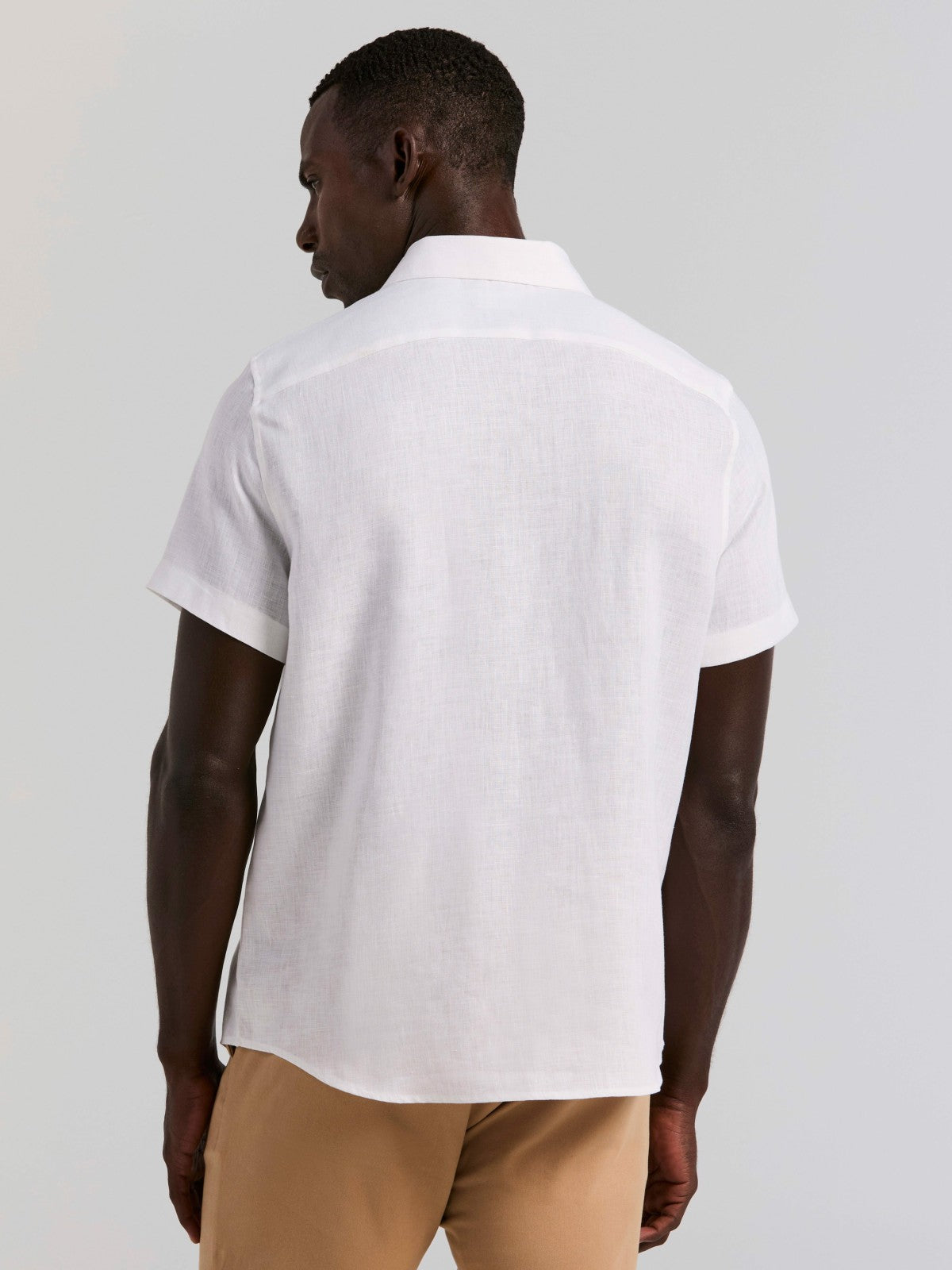 Perry Ellis Clothing Solid Linen Shirt