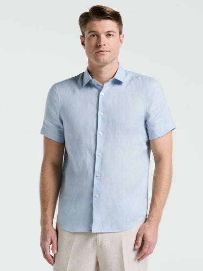 Perry Ellis Clothing Solid Linen Shirt