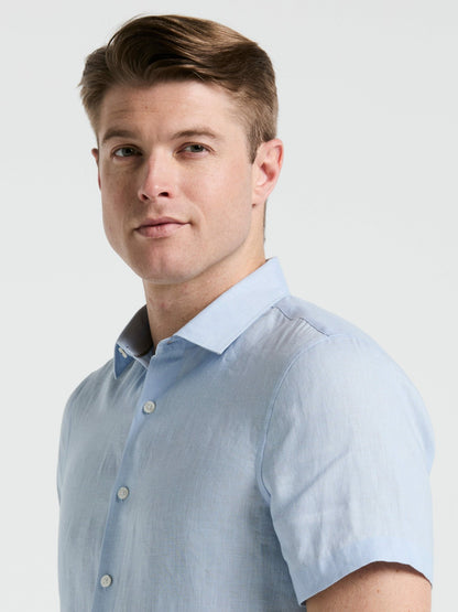 Perry Ellis Clothing Solid Linen Shirt