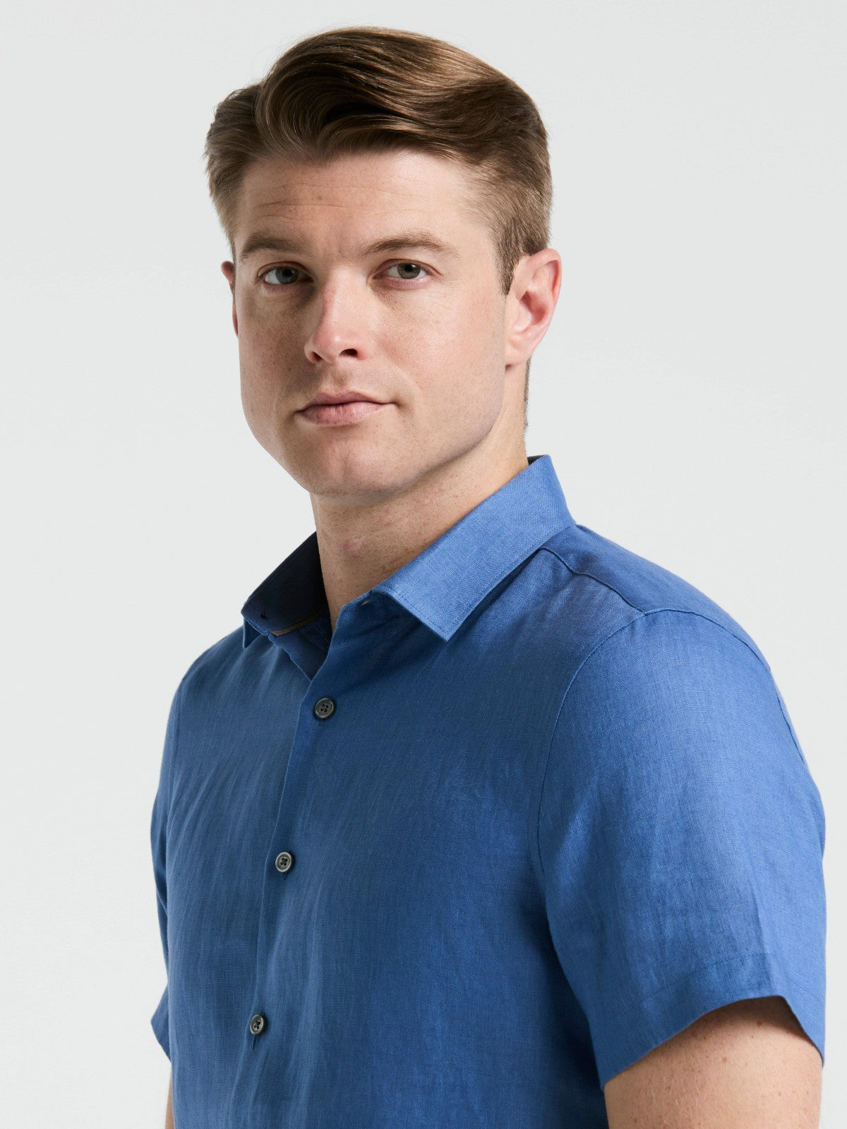Perry Ellis Clothing Solid Linen Shirt