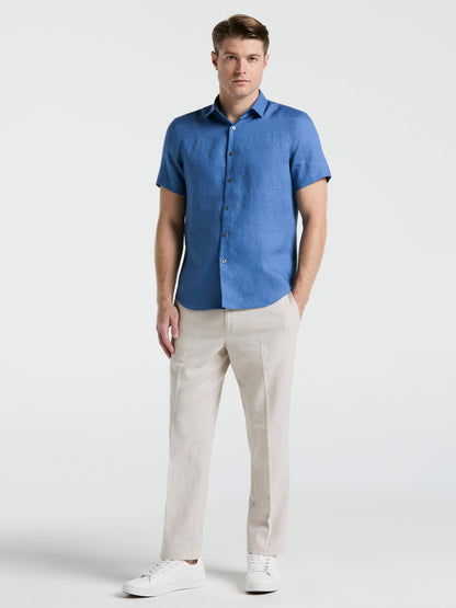 Perry Ellis Clothing Solid Linen Shirt