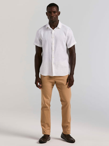 Perry Ellis Clothing Solid Linen Shirt
