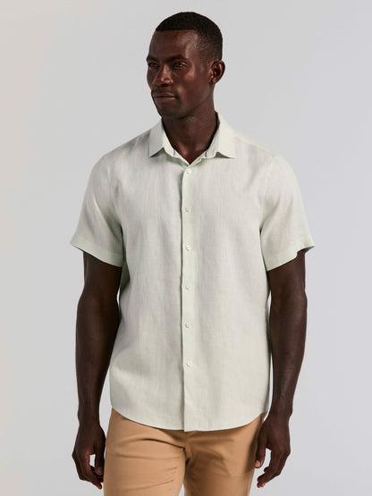 Perry Ellis Clothing Solid Linen Shirt