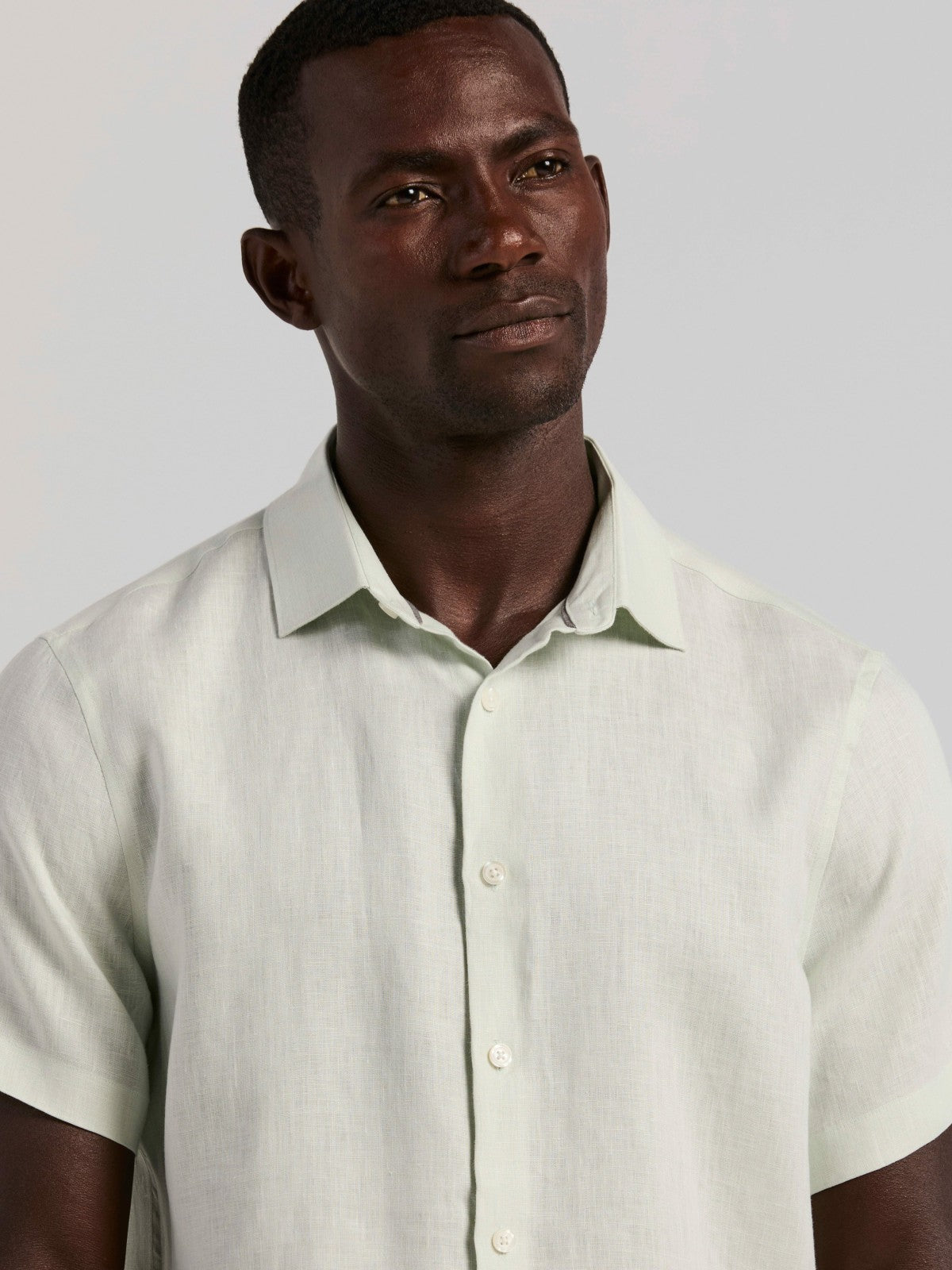 Perry Ellis Clothing Solid Linen Shirt