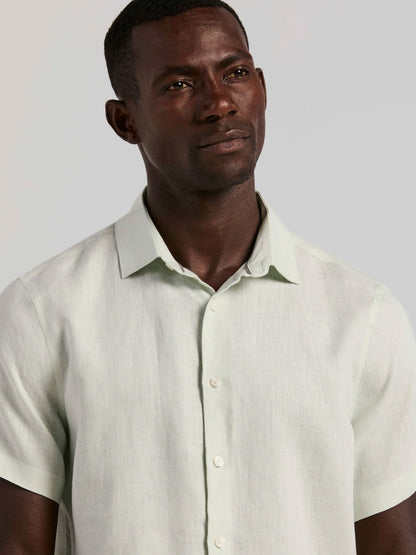 Perry Ellis Clothing Solid Linen Shirt