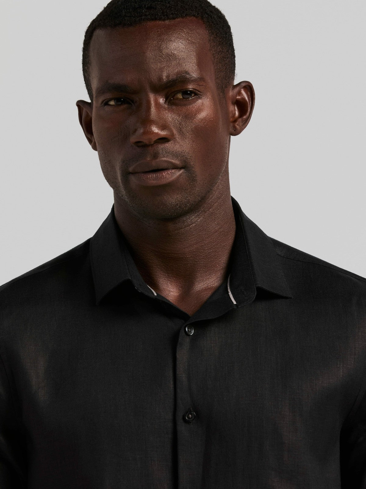Perry Ellis Clothing Solid Linen Shirt