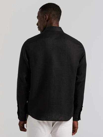 Perry Ellis Clothing Solid Linen Shirt