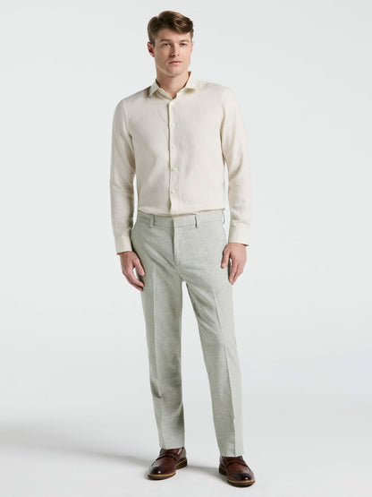 Perry Ellis Clothing Solid Linen Shirt