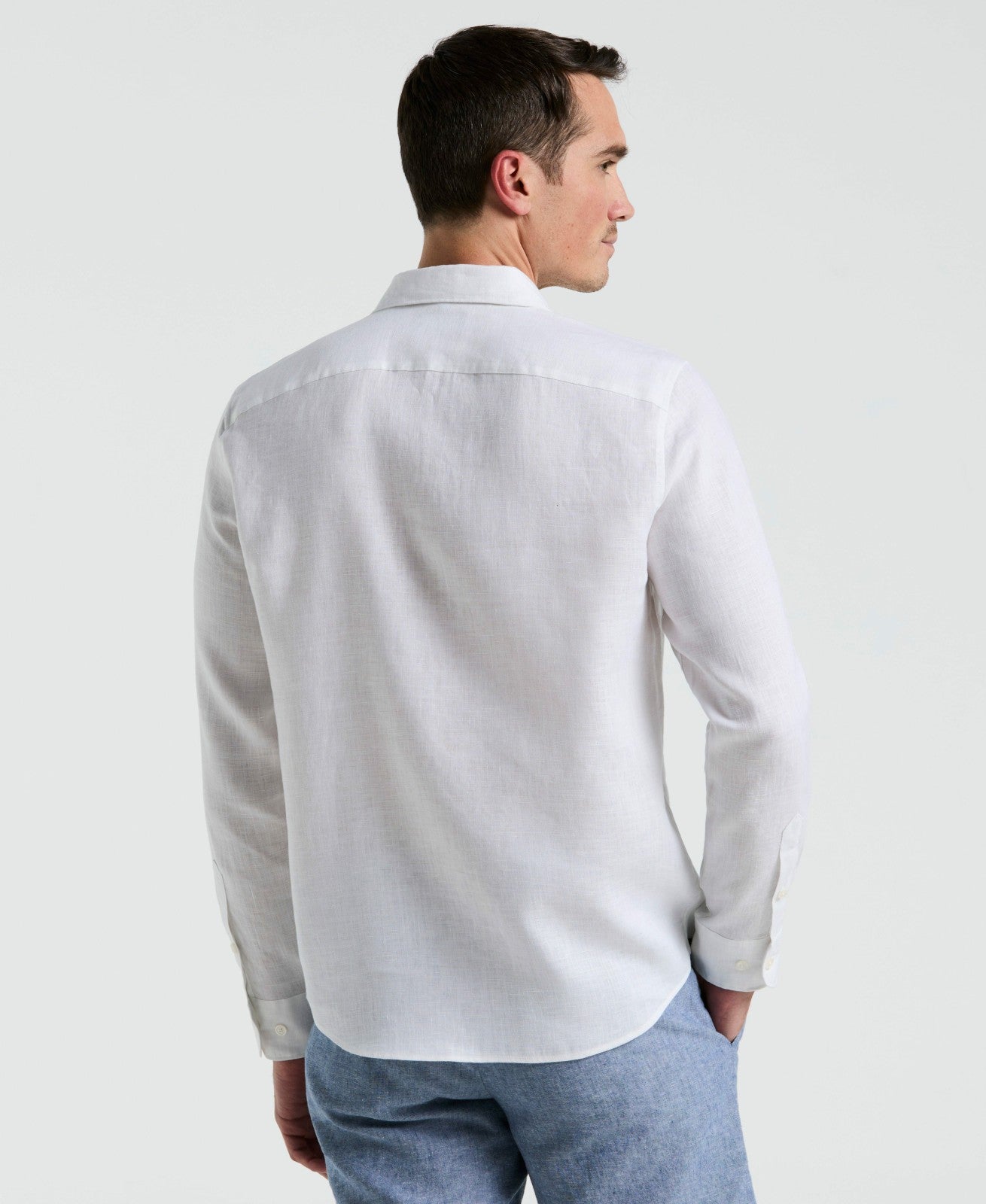 Perry Ellis Clothing Solid Linen Shirt
