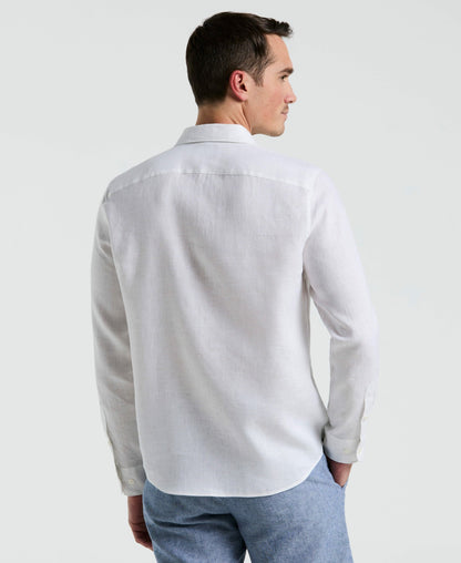 Perry Ellis Clothing Solid Linen Shirt