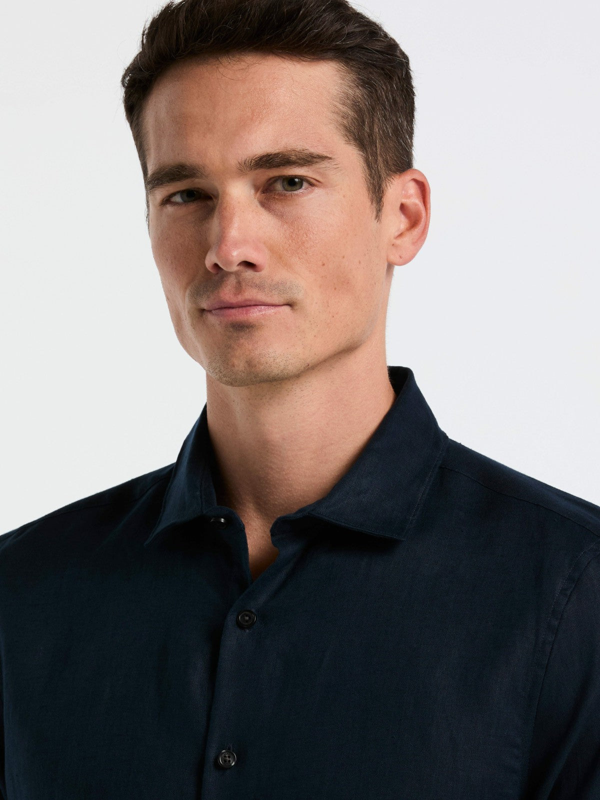Perry Ellis Clothing Solid Linen Shirt