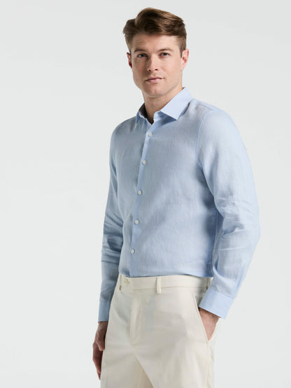 Perry Ellis Clothing Solid Linen Shirt