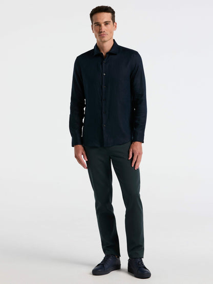 Perry Ellis Clothing Solid Linen Shirt