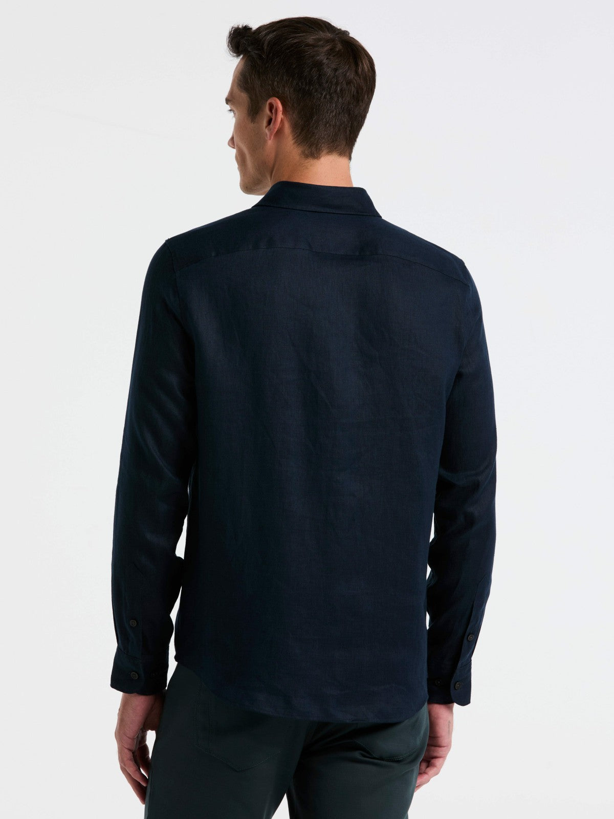 Perry Ellis Clothing Solid Linen Shirt