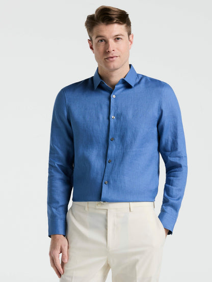Perry Ellis Clothing Solid Linen Shirt