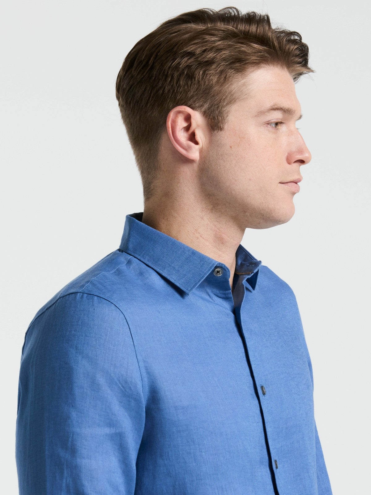 Perry Ellis Clothing Solid Linen Shirt
