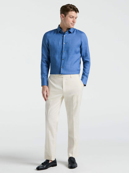 Perry Ellis Clothing Solid Linen Shirt
