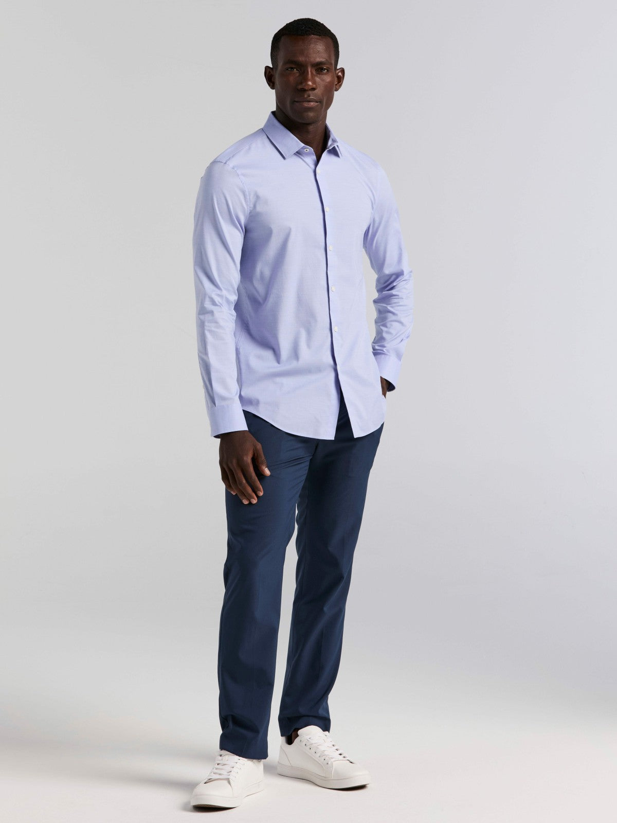 Perry Ellis Clothing Dobby Cotton Stretch Slim Fit Shirt