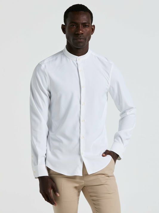 Perry Ellis Clothing Men's Untucked Total Stretch Slim Fit Banded Collar Shirt - Perry Ellis
