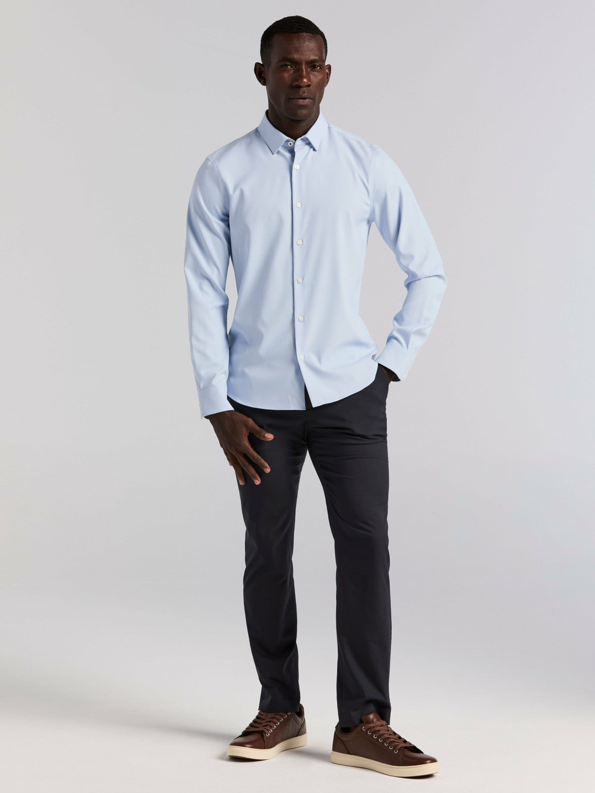 Perry Ellis Clothing Untucked Total Stretch Slim Fit Shirt