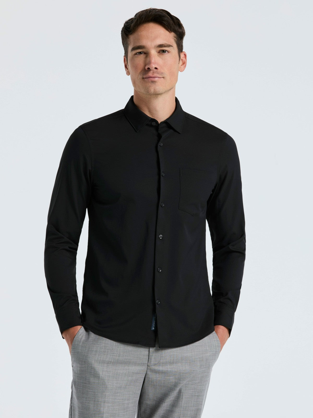 Perry Ellis Clothing Untucked Total Stretch Slim Fit Solid Shirt