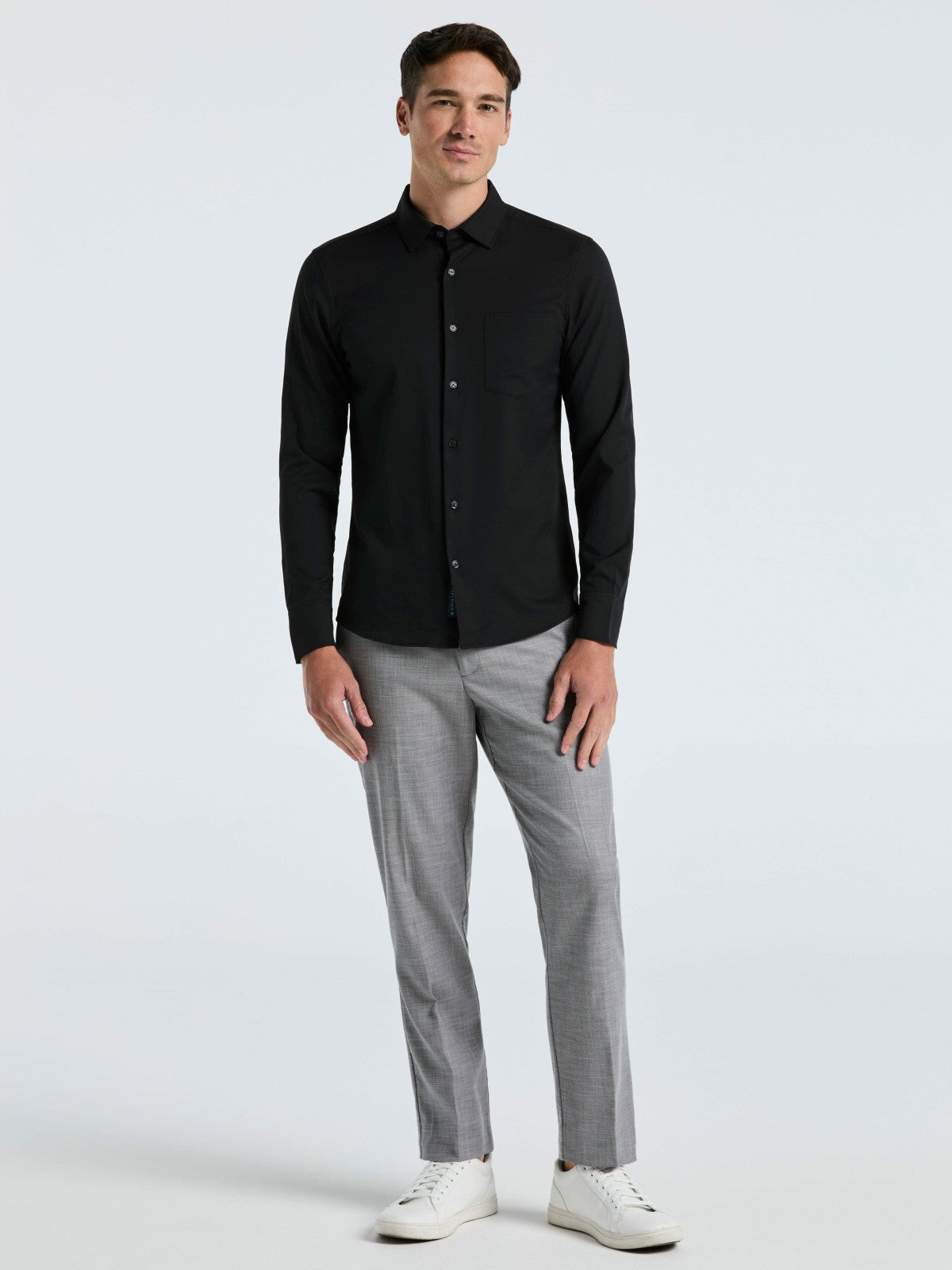 Perry Ellis Clothing Untucked Total Stretch Slim Fit Solid Shirt