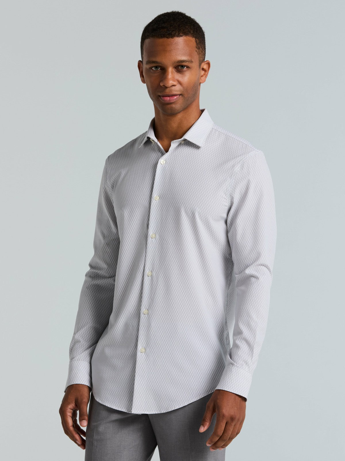 Perry Ellis Clothing Slim Fit Total Stretch Diamond Geo Print Shirt