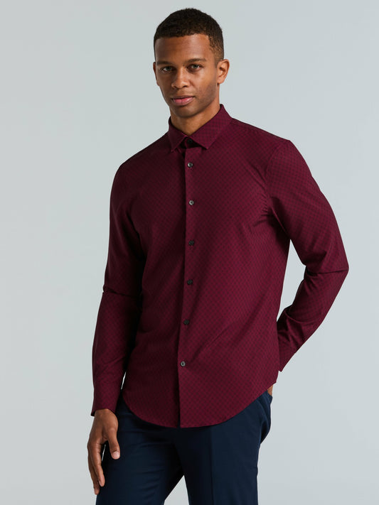 Perry Ellis Clothing Slim Fit Geo Print Total Stretch Shirt