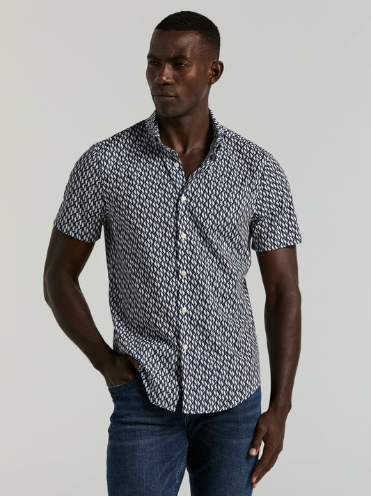 Perry Ellis Clothing Slim Fit Wave Print Total Stretch Shirt