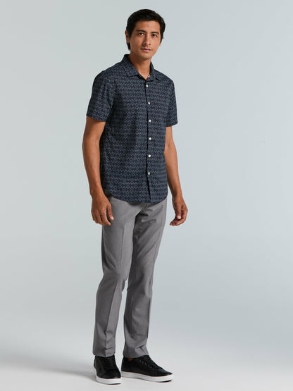 Perry Ellis Clothing Dotted Wave Print Slim Fit Total Stretch Shirt