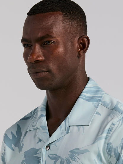 Perry Ellis Clothing Camp Collar Floral Print Soft Touch Shirt