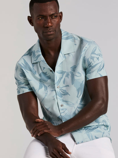 Perry Ellis Clothing Camp Collar Floral Print Soft Touch Shirt