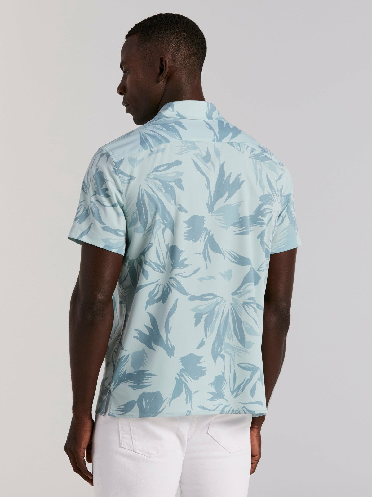 Perry Ellis Clothing Camp Collar Floral Print Soft Touch Shirt