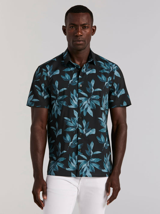 Perry Ellis Clothing Magnolia Leaf Print Total Stretch Shirt