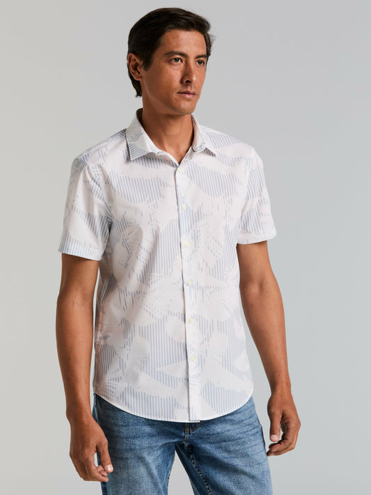 Perry Ellis Clothing Slim Fit Feather Print Shirt