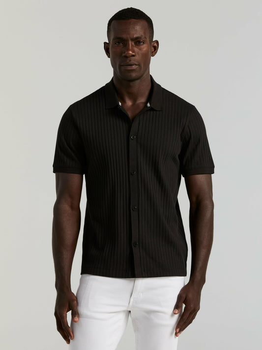 Perry Ellis Clothing Ribbed Button Front Knit